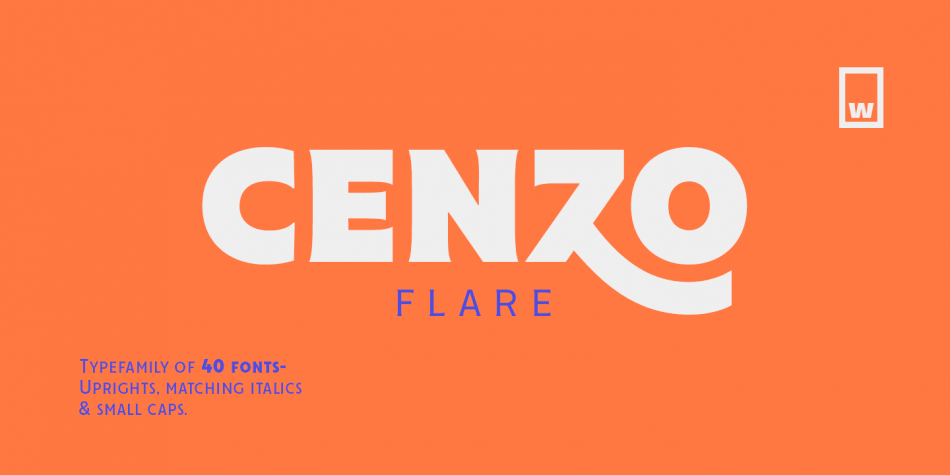 Beispiel einer Cenzo Flare Cond-Schriftart